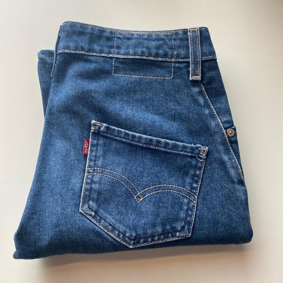 Levis Jeans Drop Yoke Low Rise Indigo Navy Blue - Picture 3 of 4